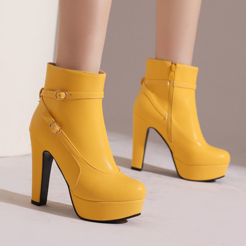 Ethnic Fashion For Women - Mode Plattform Stiefel Frauen Sexy Nieten