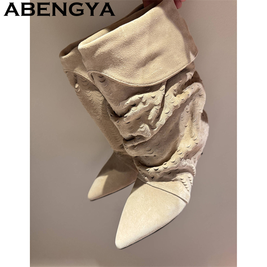 Ethnic Fashion For Women - Damen-Stiefeletten mit mittelhohem Schaft, Winter 2026,