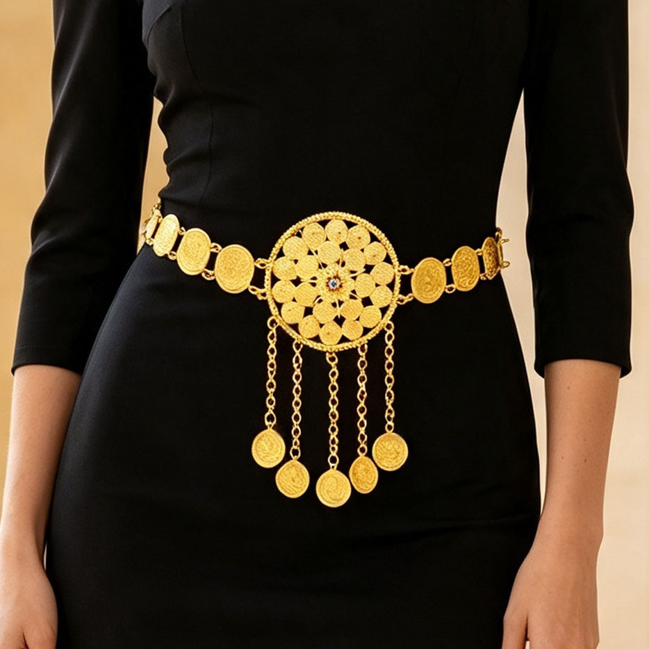 Ethnic Fashion Studio - Ethnische Taillenkette aus Legierung, thailändisch inspiriert,