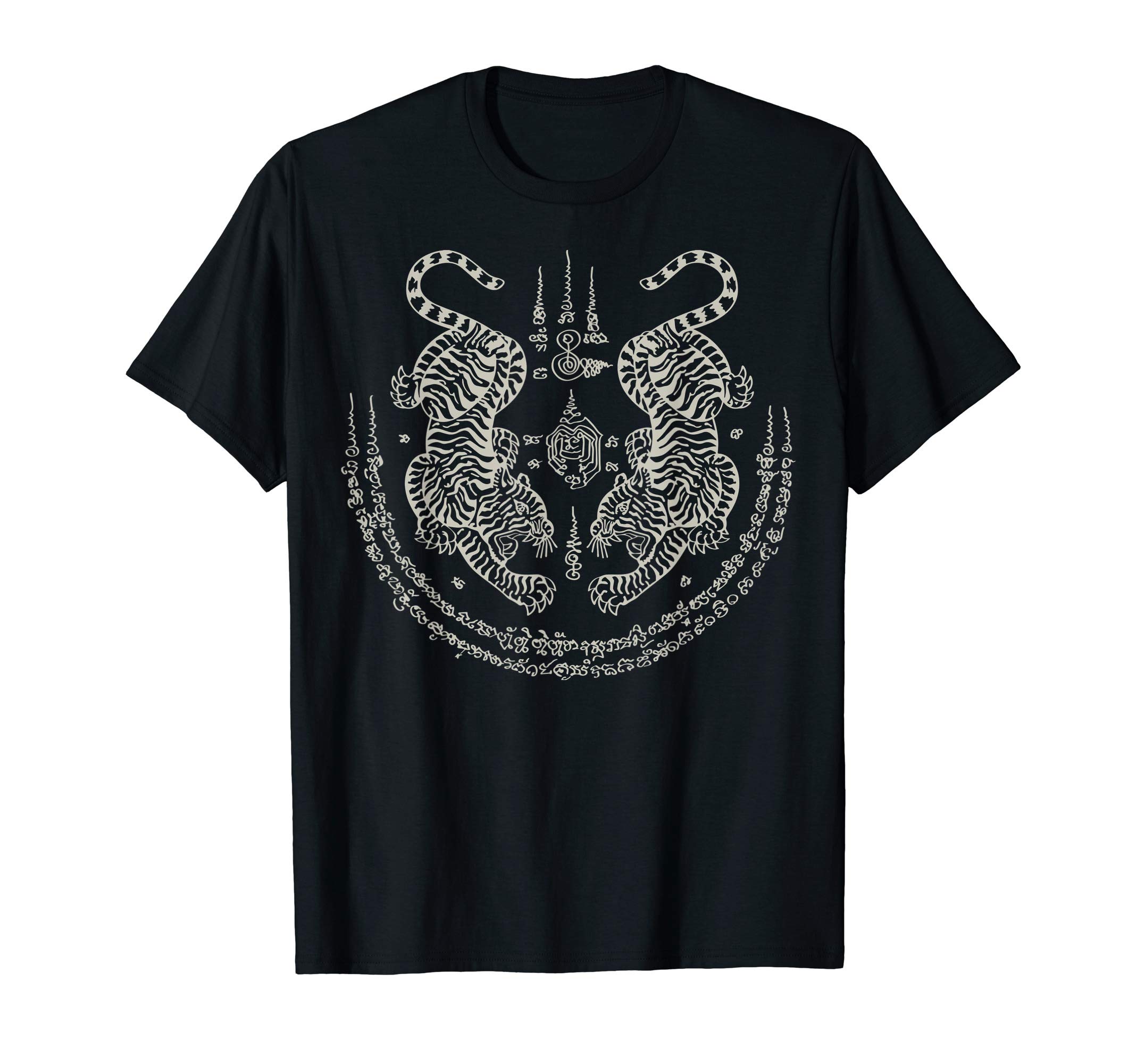 Thai Silk Blouse - Sak Yant Thai Tattoo Twin Tiger