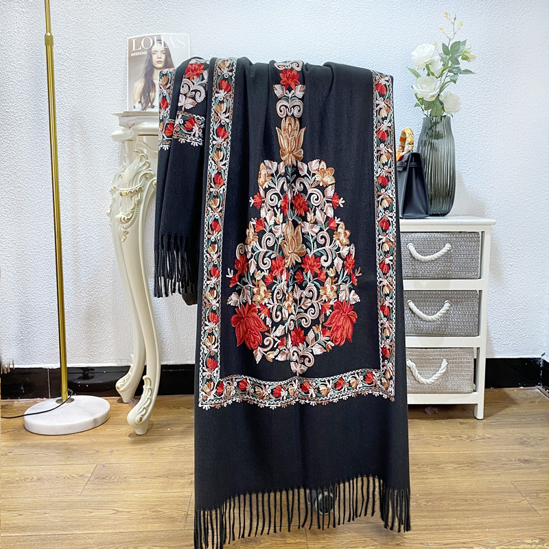 Ethnic Fashion Brand - Neu eingetroffener Damen-Schal im Ethno-Stil, Blumen-Kaschmirschal,